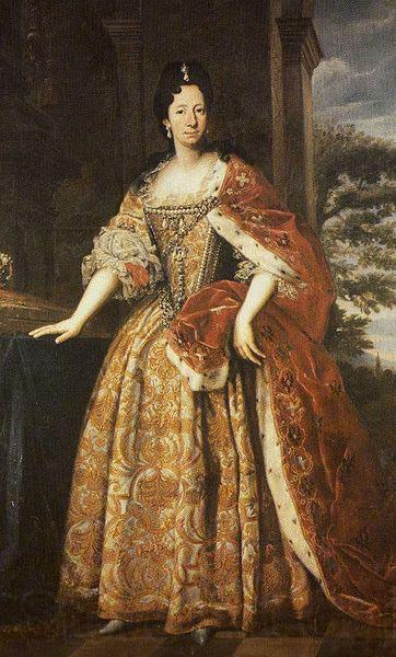 unknow artist Portrait of Anne Marie d'Orleans (1669-1728) while Duchess of Savoy wearing the robes of Savoy and the coronet Spain oil painting art